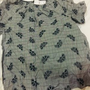 Plaid puff top by Ann Taylor with tags